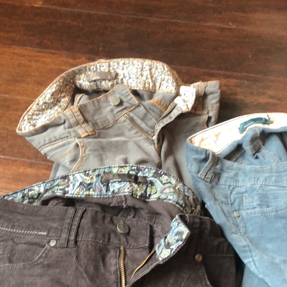 3 pr Prana cords Sz 2.  Boot leg jeans. All in GUC. Light teal, grey/blue, black - Picture 2 of 5